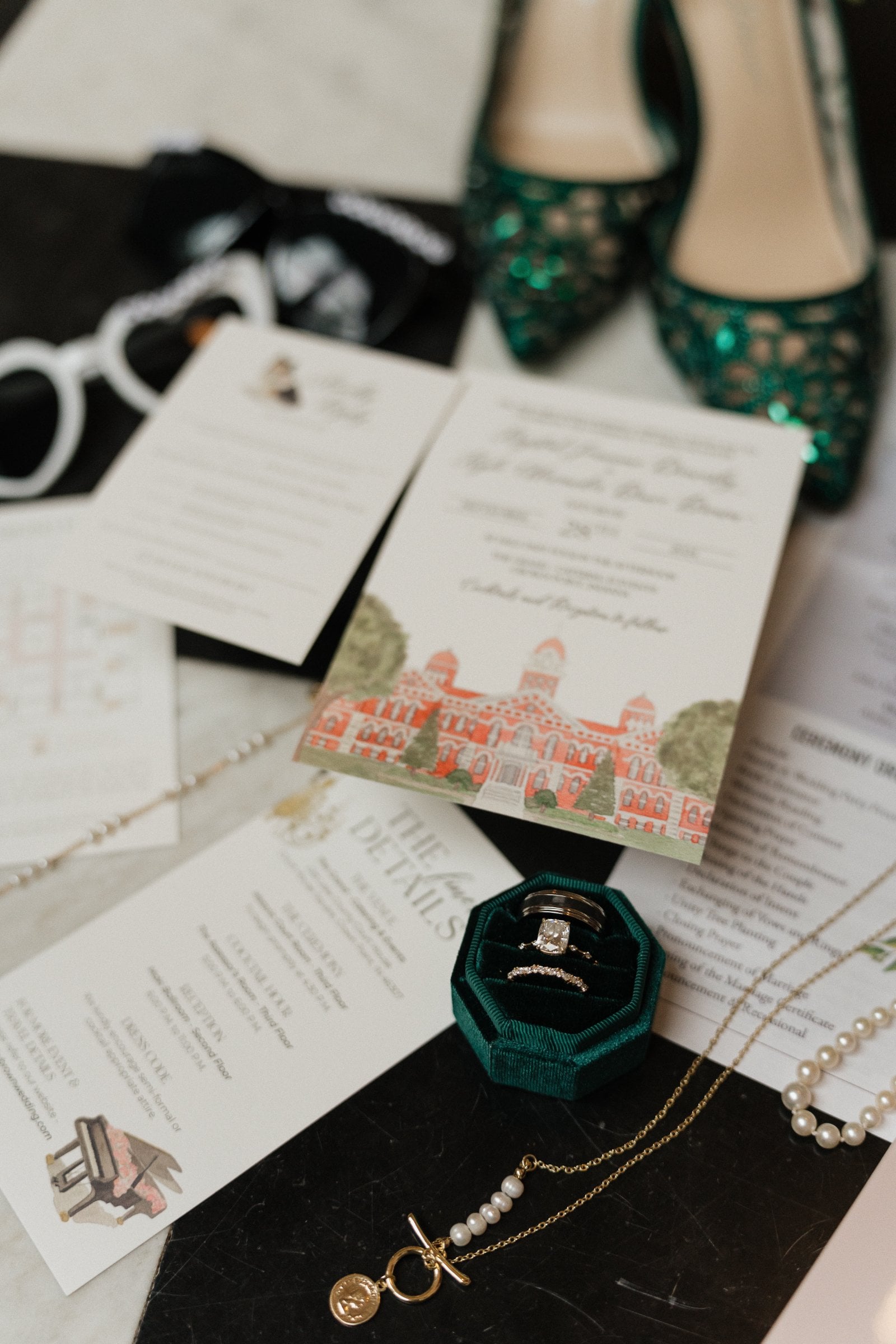 The Style - Accessories, Flat Lays from Vintage Glamour Wedding in Northwest Indiana