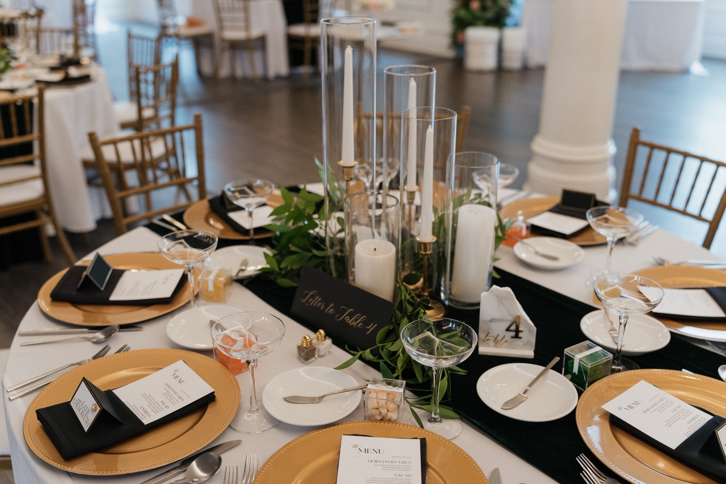 Tables Decor - Centerpieces, DIY Prop, Full Tables, Place Setting, Table Florals from Vintage Glamour Wedding in Northwest Indiana