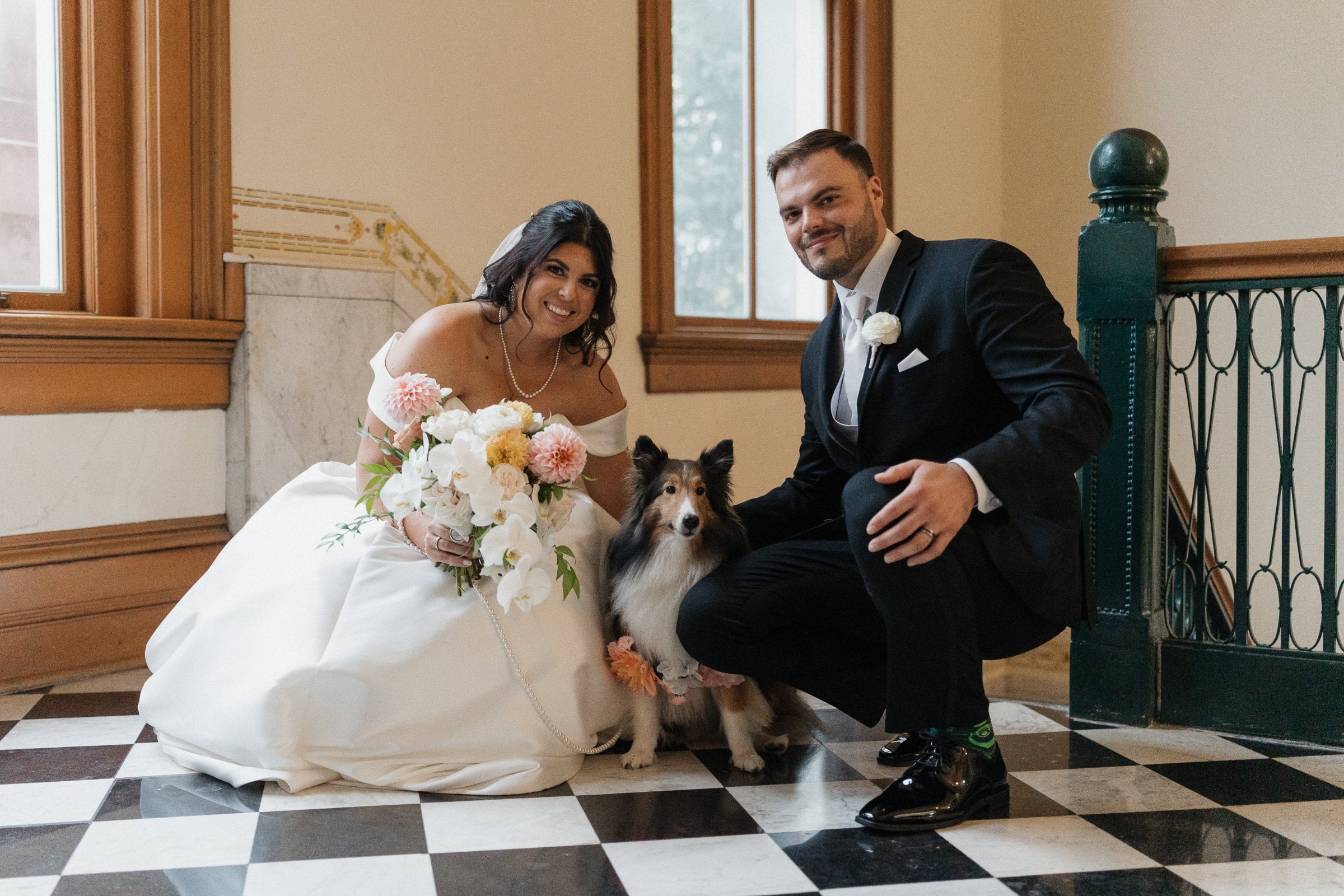 The Style - Accessories, Bouquet, Boutonnieres & Corsages, Dress, Hair & Makeup, Suit from Vintage Glamour Wedding in Northwest Indiana